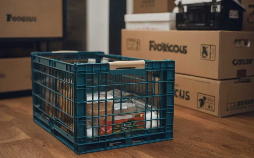 Des astuces de rangement avec une caisse pliable